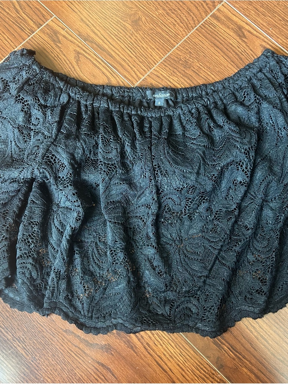 Ambiance Black Lace Mini Skirt